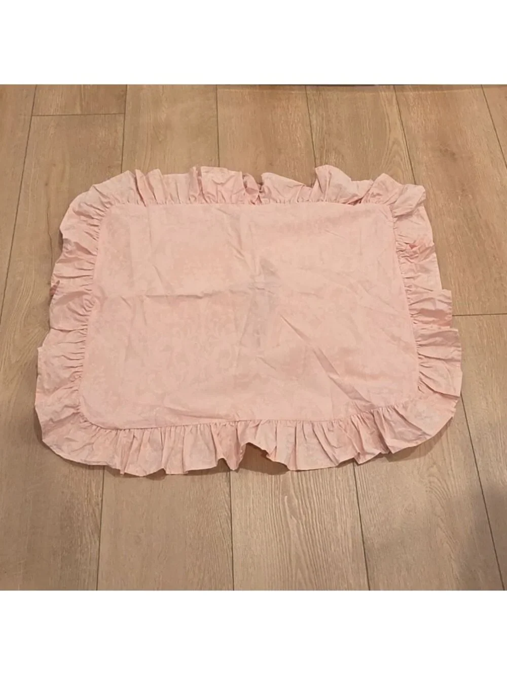 Ralph Lauren Pink Avery Damask Ruffled Standard Pillow Sham